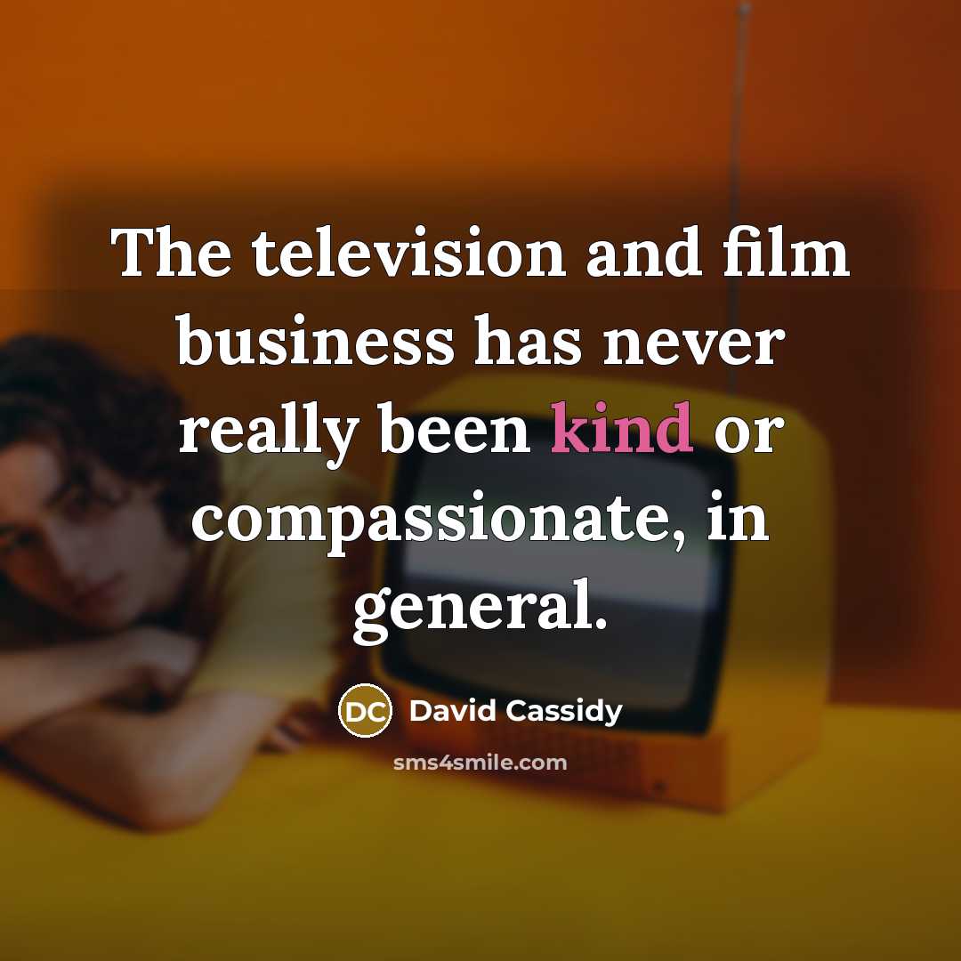 “The television and film business has never really been kind…” quote by David Cassidy