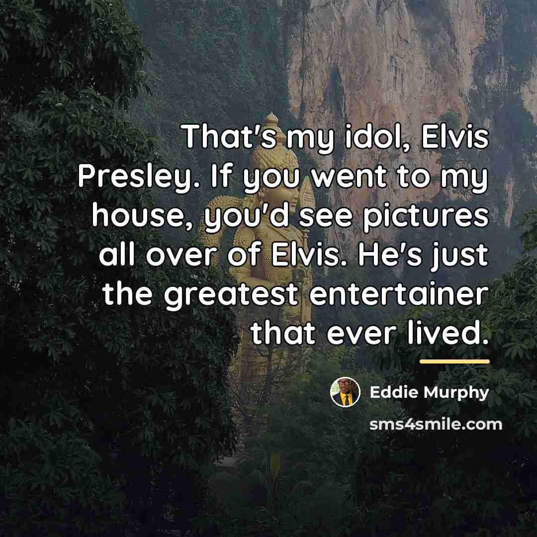 “That's my idol, Elvis Presley. If you went to my…” quote by Eddie Murphy