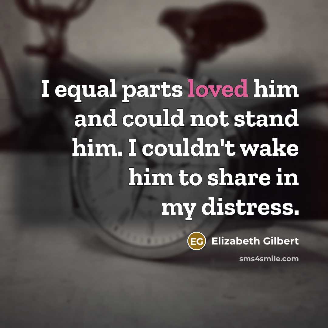 “I equal parts loved him and could not stand him.…” quote by Elizabeth Gilbert