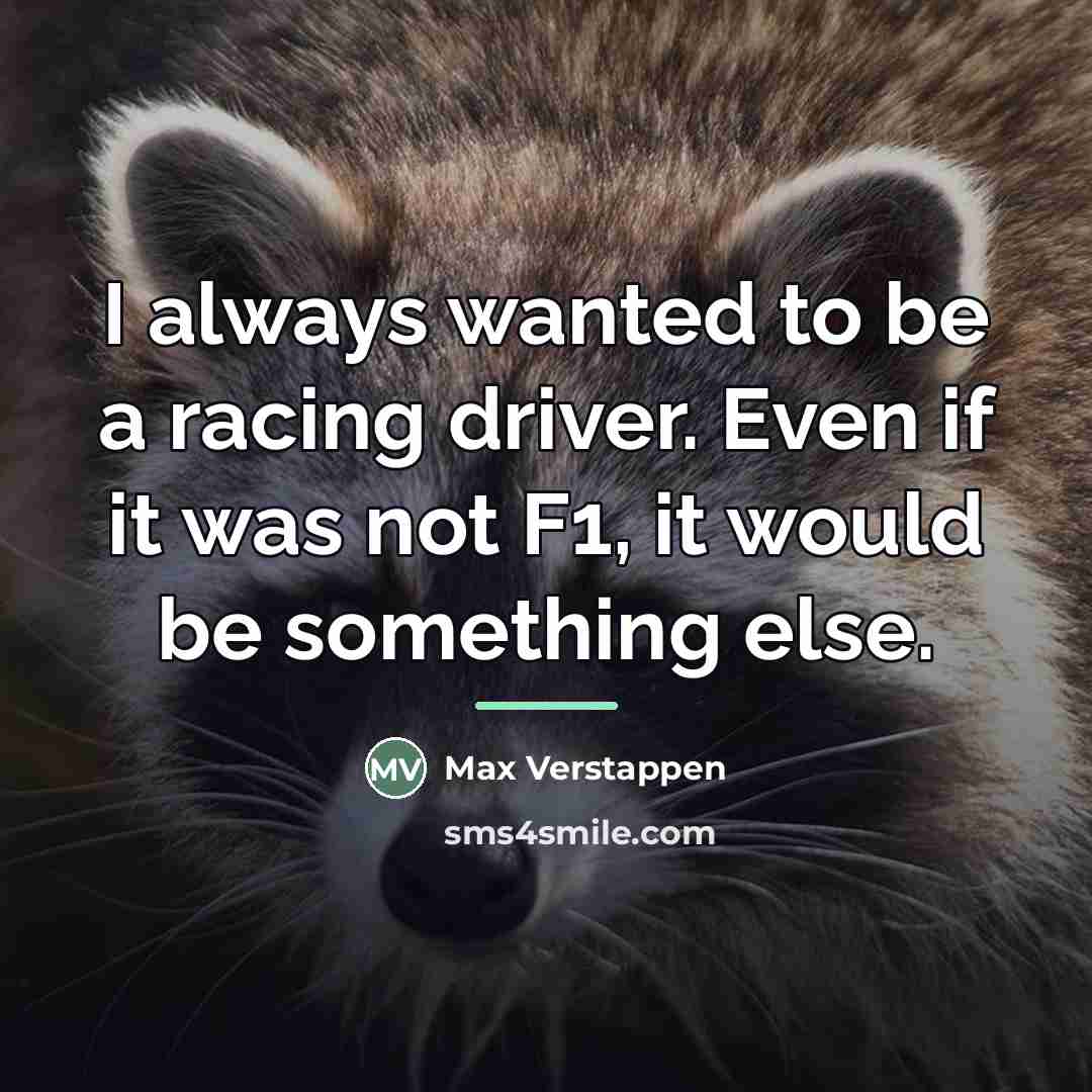 “I always wanted to be a racing driver. Even if…” quote by Max Verstappen