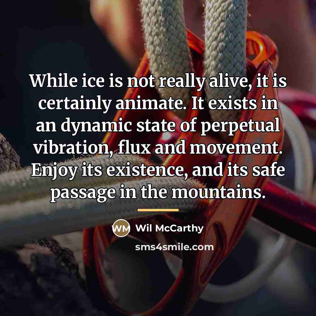 “While ice is not really alive, it is certainly animate.…” quote by Wil McCarthy