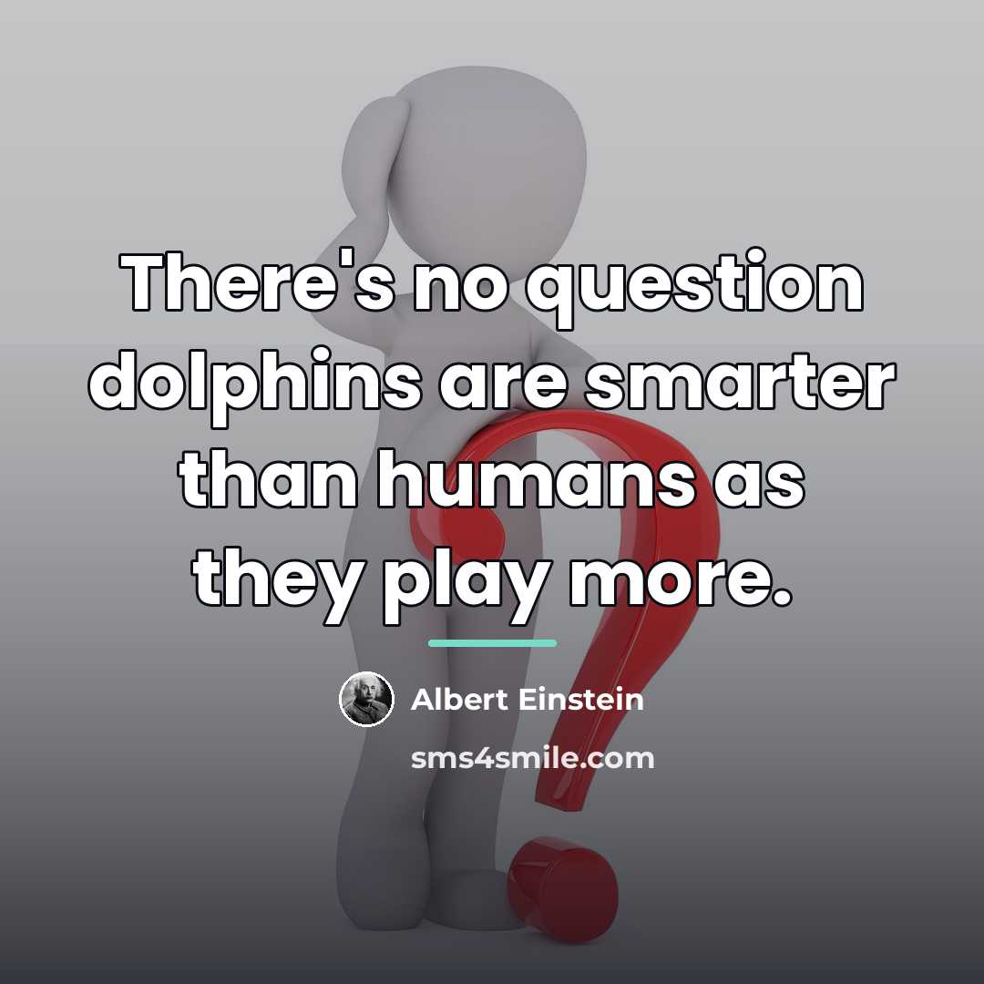 “There's no question dolphins are smarter than humans as they…” quote by Albert Einstein