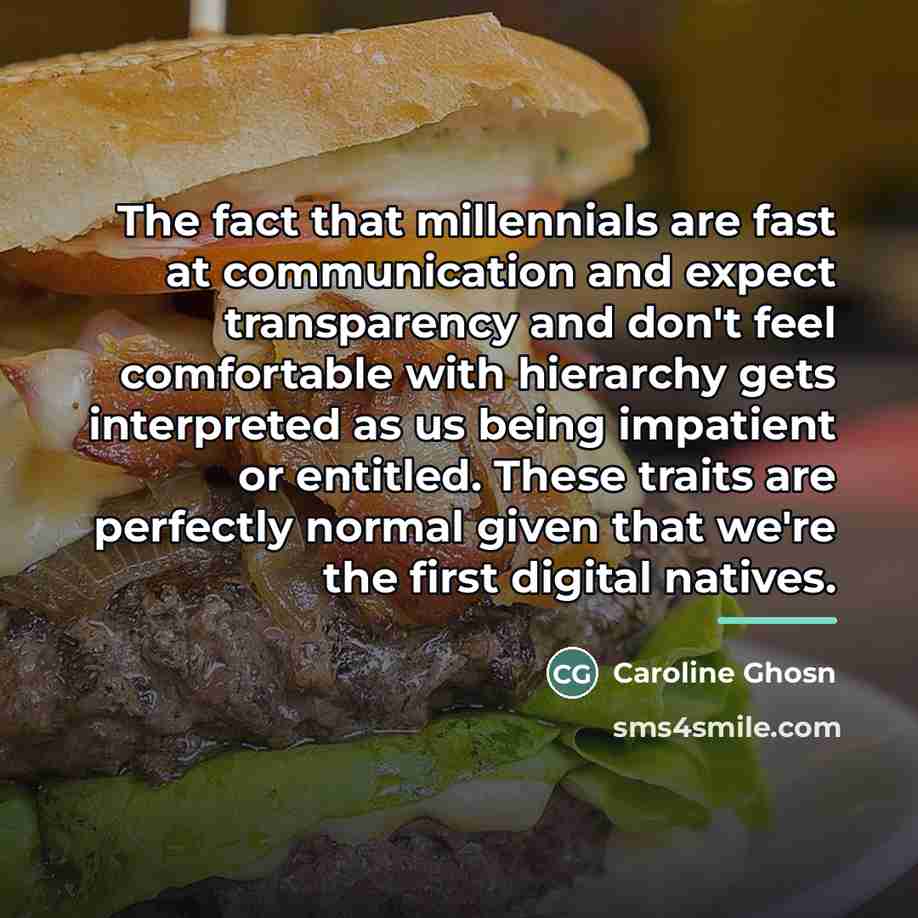 “The fact that millennials are fast at communication and expect…” quote by Caroline Ghosn