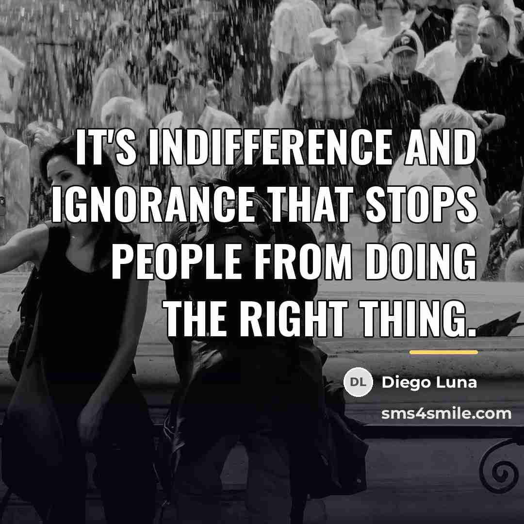 “It's indifference and ignorance that stops people from doing the…” quote by Diego Luna