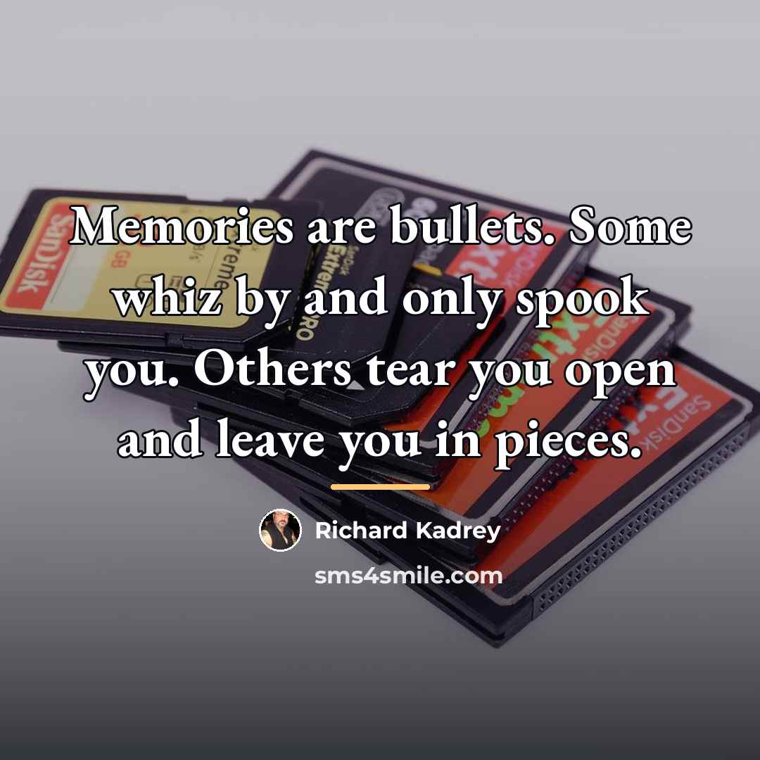“Memories are bullets. Some whiz by and only spook you.…” quote by Richard Kadrey