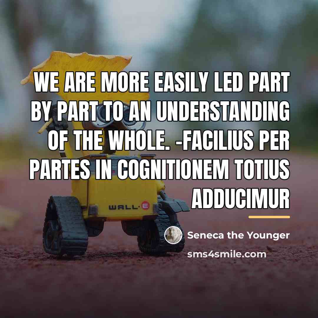 “We are more easily led part by part to an…” quote by Seneca the Younger
