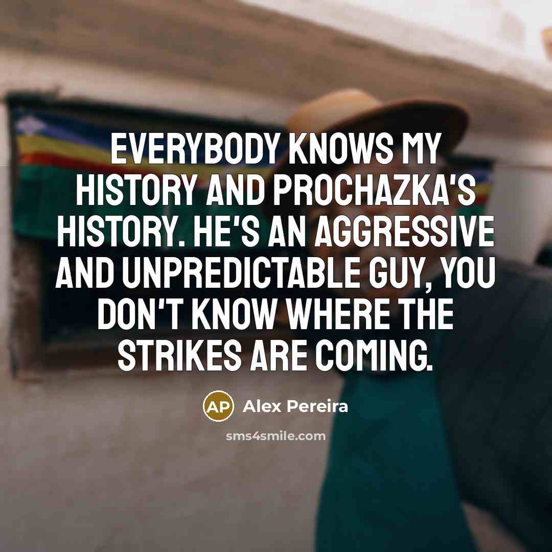 “Everybody knows my history and Prochazka's history. He's an aggressive…” quote by Alex Pereira