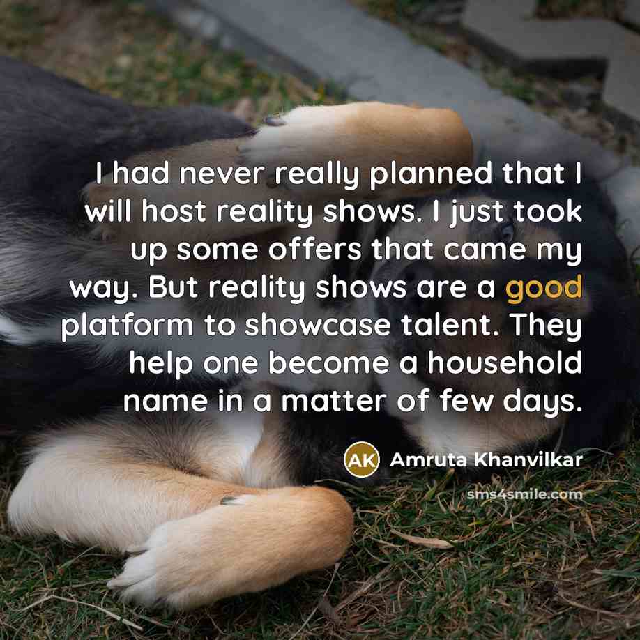 “I had never really planned that I will host reality…” quote by Amruta Khanvilkar