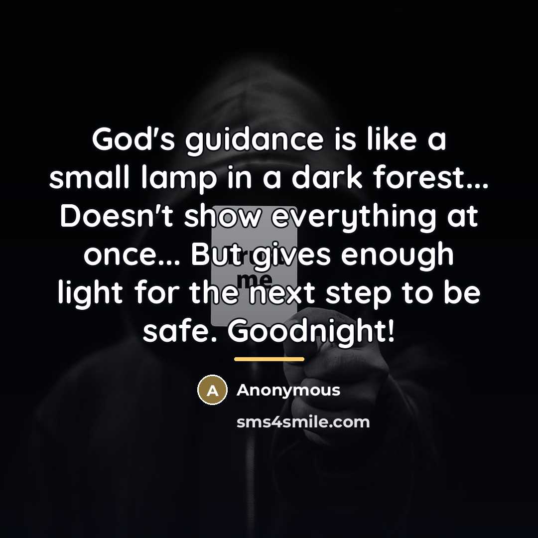 “God's guidance is like a small lamp in a dark…” quote by Anonymous