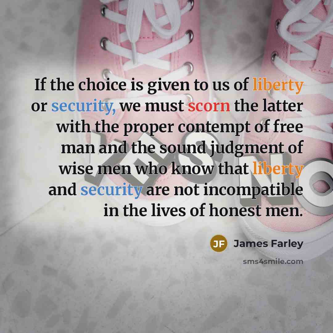 “If the choice is given to us of liberty or…” quote by James Farley