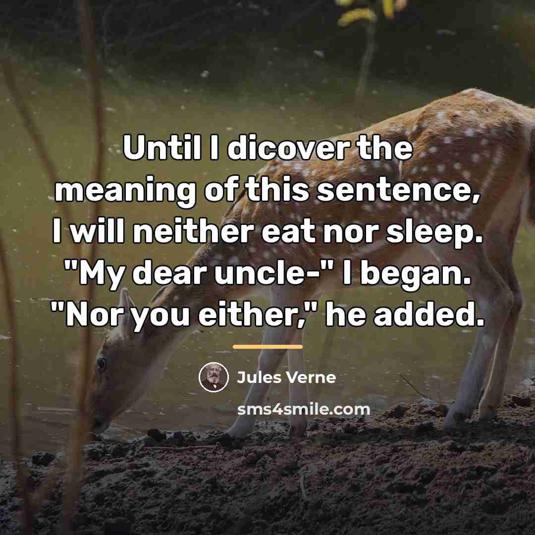 “Until I dicover the meaning of this sentence, I will…” quote by Jules Verne