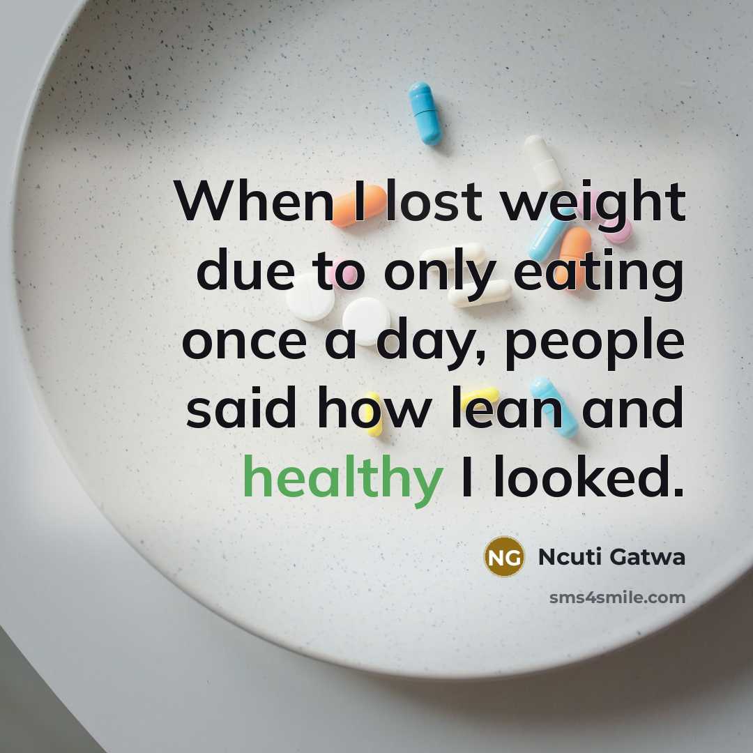 “When I lost weight due to only eating once a…” quote by Ncuti Gatwa