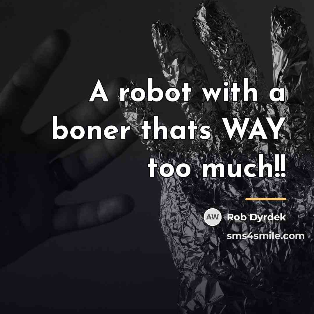 “A robot with a boner thats WAY too much!!…” quote by Rob Dyrdek