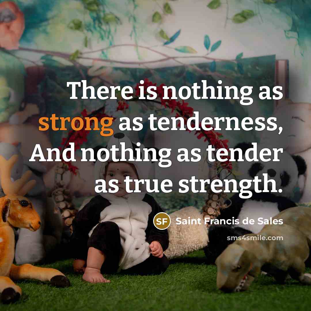 “There is nothing as strong as tenderness, And nothing as…” quote by Saint Francis de Sales