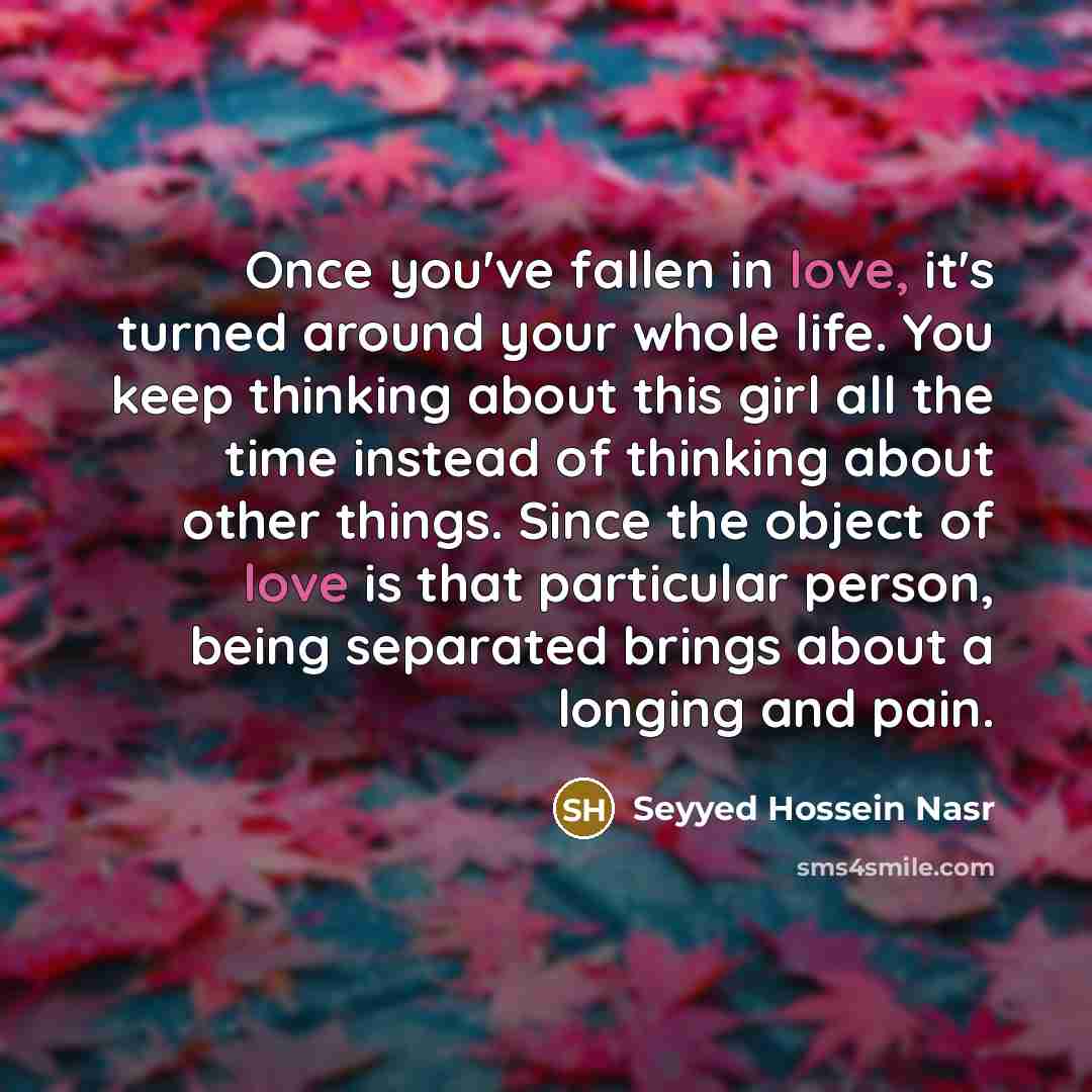 “Once you've fallen in love, it's turned around your whole…” quote by Seyyed Hossein Nasr
