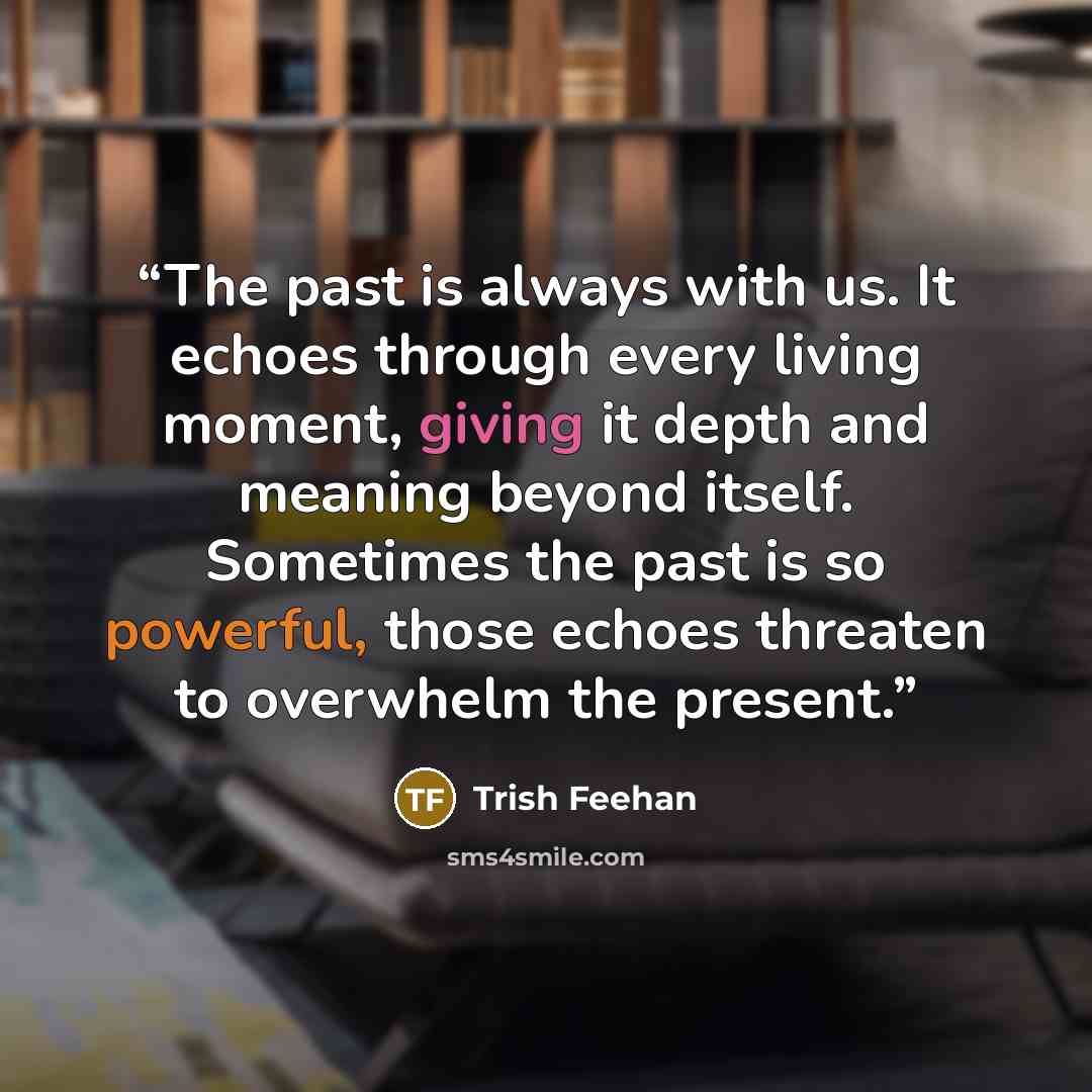 “The past is always with us. It echoes through every living moment, giving it depth and meaning beyond itself. Sometimes the past is so powerful, those echoes threaten to overwhelm the present.” quote by Trish Feehan