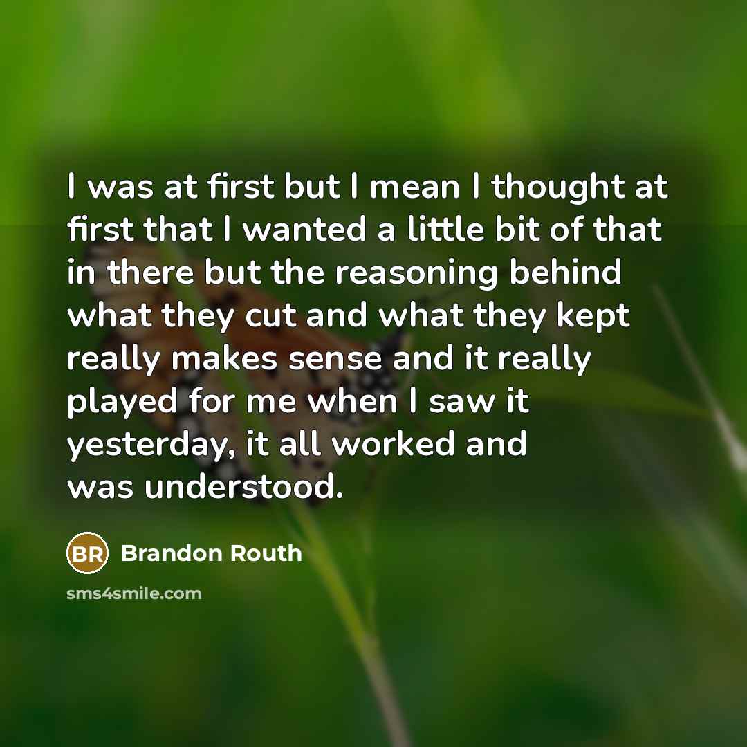 “I was at first but I mean I thought at…” quote by Brandon Routh