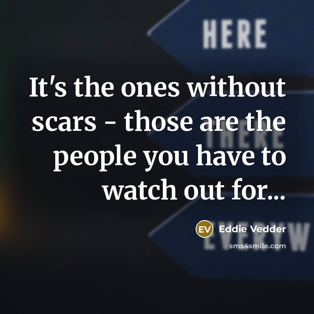 “It's the ones without scars - those are the people…” quote by Eddie Vedder