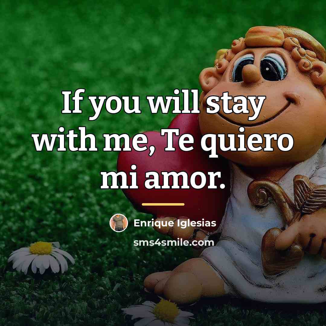“If you will stay with me, Te quiero mi amor.…” quote by Enrique Iglesias