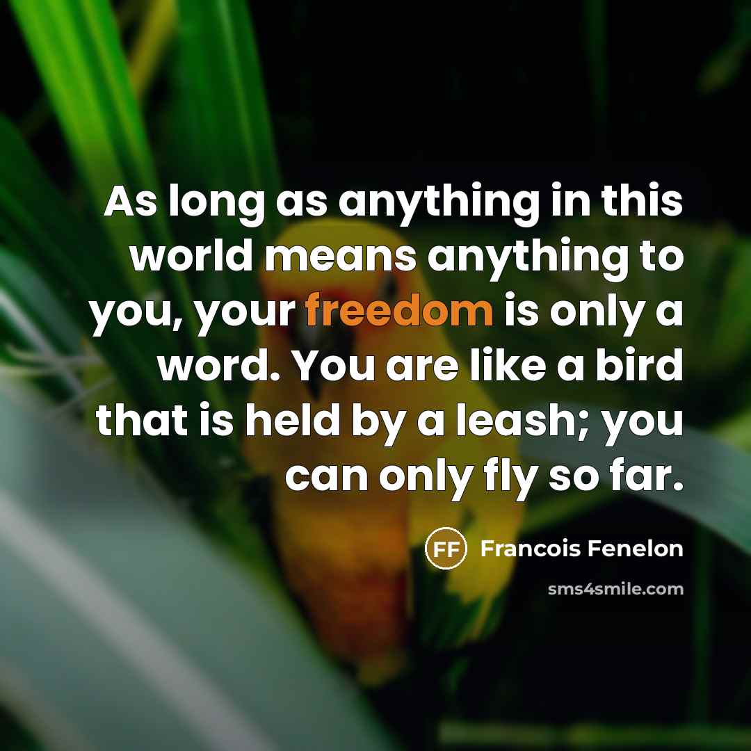 “As long as anything in this world means anything to…” quote by Francois Fenelon