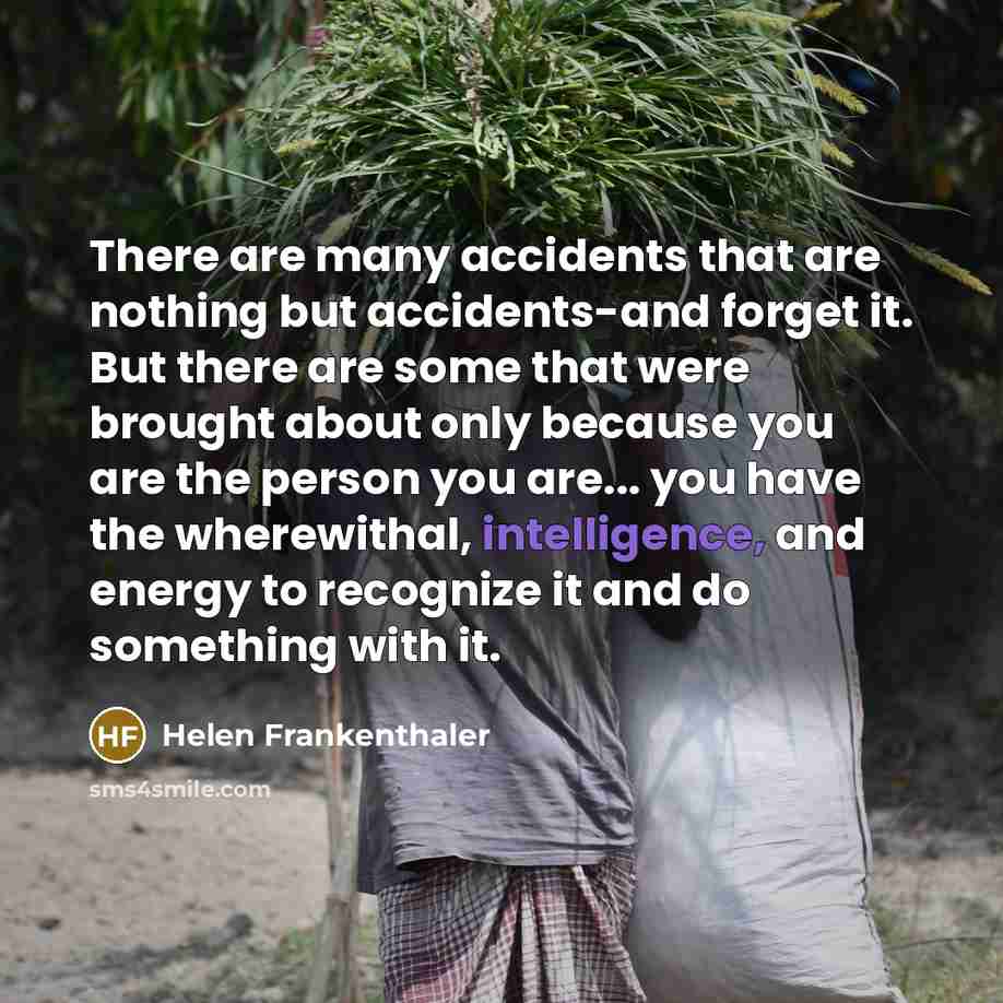 “There are many accidents that are nothing but accidents-and forget…” quote by Helen Frankenthaler