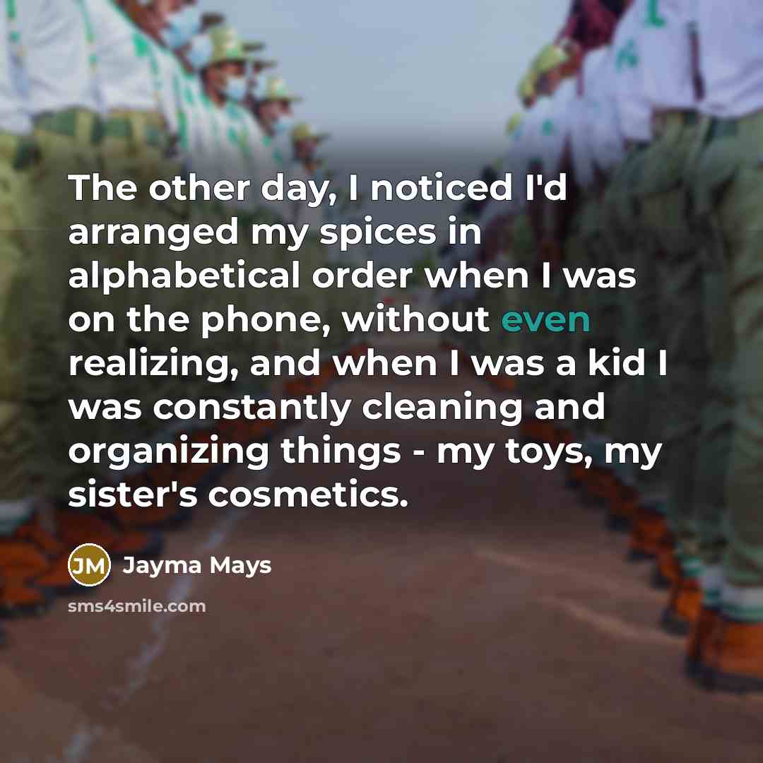 “The other day, I noticed I'd arranged my spices in…” quote by Jayma Mays