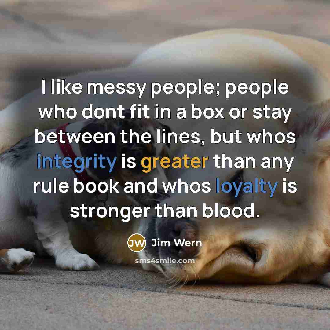 “I like messy people; people who dont fit in a…” quote by Jim Wern