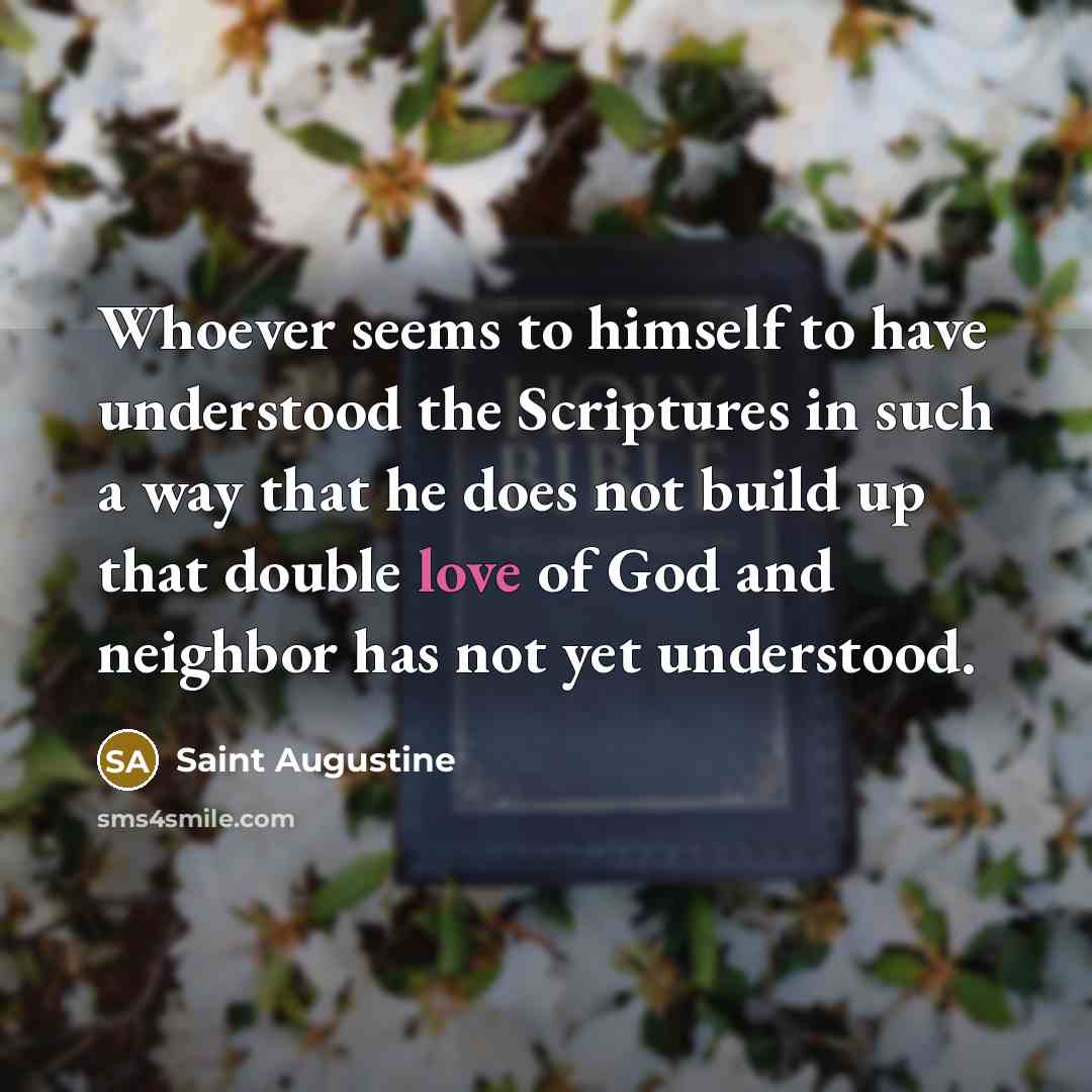 “Whoever seems to himself to have understood the Scriptures in…” quote by Saint Augustine