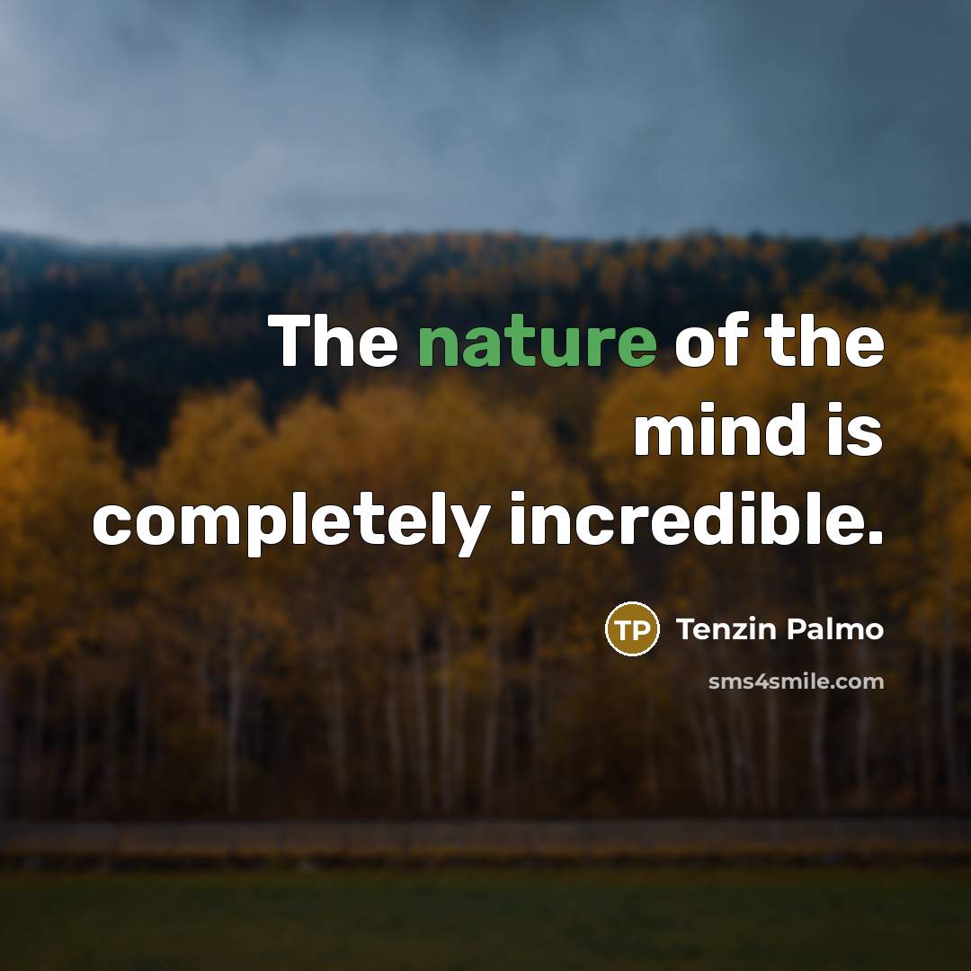 “The nature of the mind is completely incredible.…” quote by Tenzin Palmo
