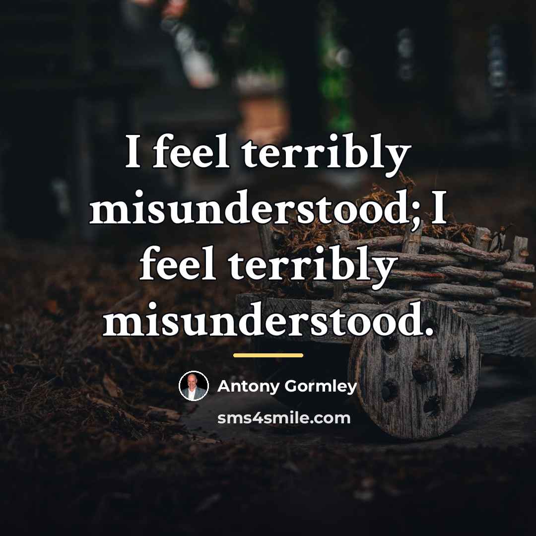 “I feel terribly misunderstood; I feel terribly misunderstood.…” quote by Antony Gormley