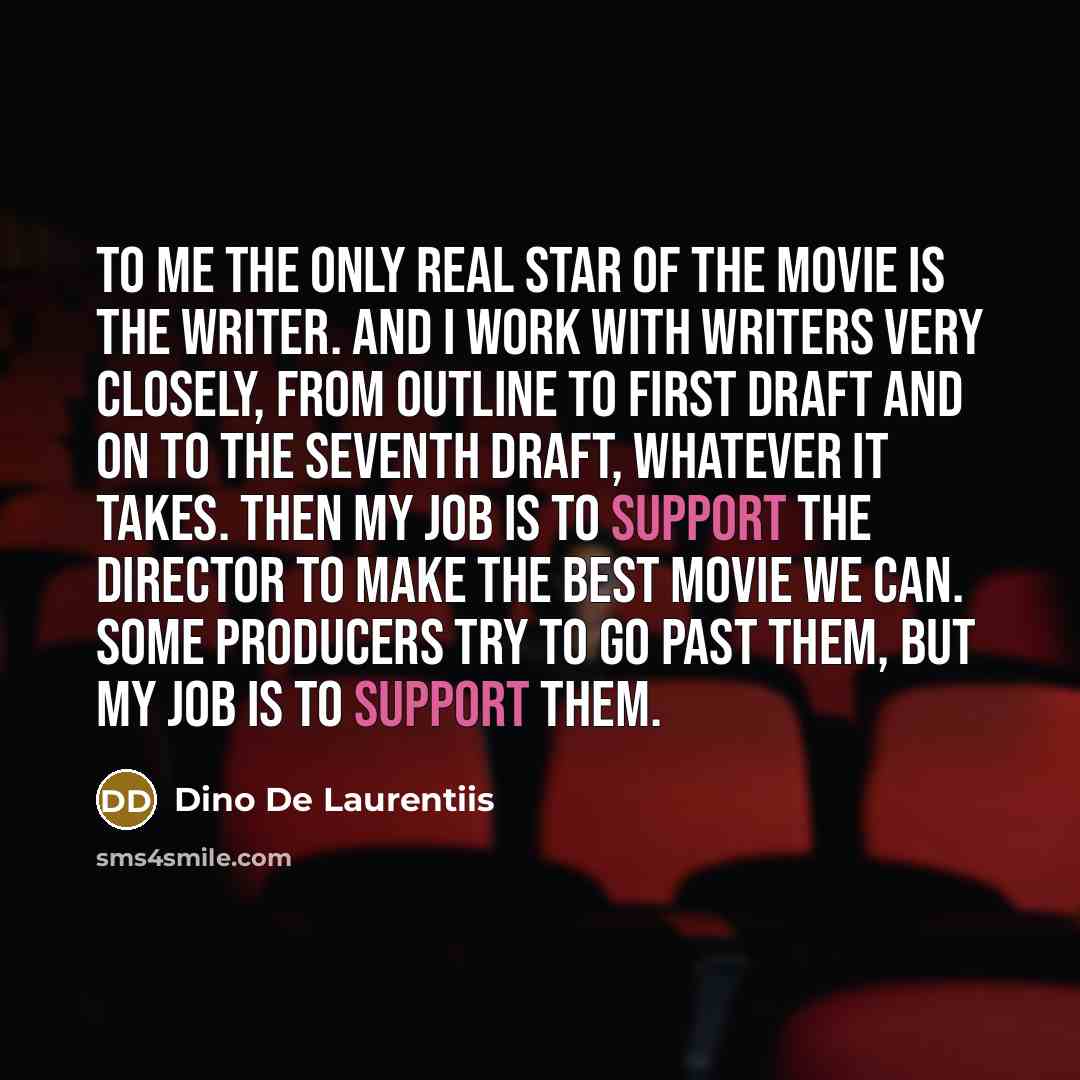 “To me the only real star of the movie is…” quote by Dino De Laurentiis