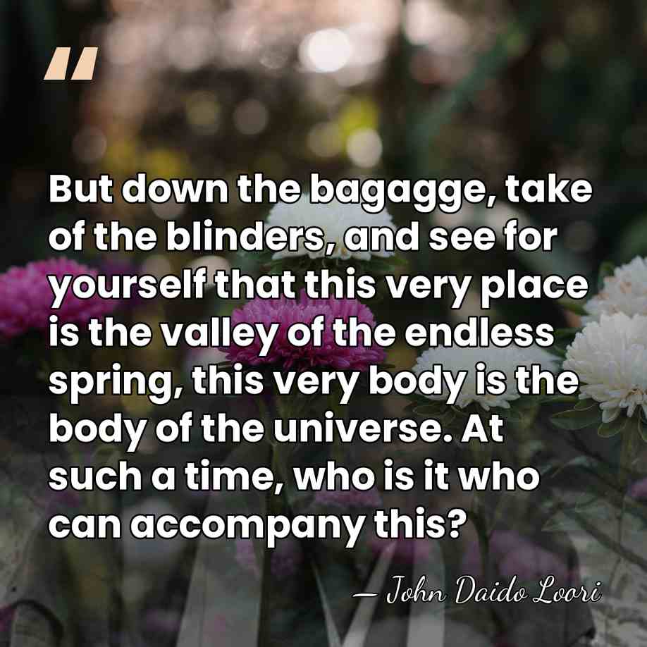 But down the bagagge, take of the blinders, and see for yourself&hellip; - John Daido Loori