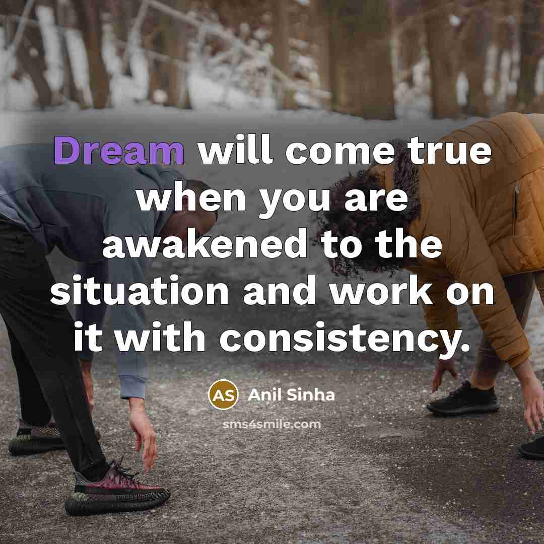 “Dream will come true when you are awakened to the…” quote by Anil Sinha