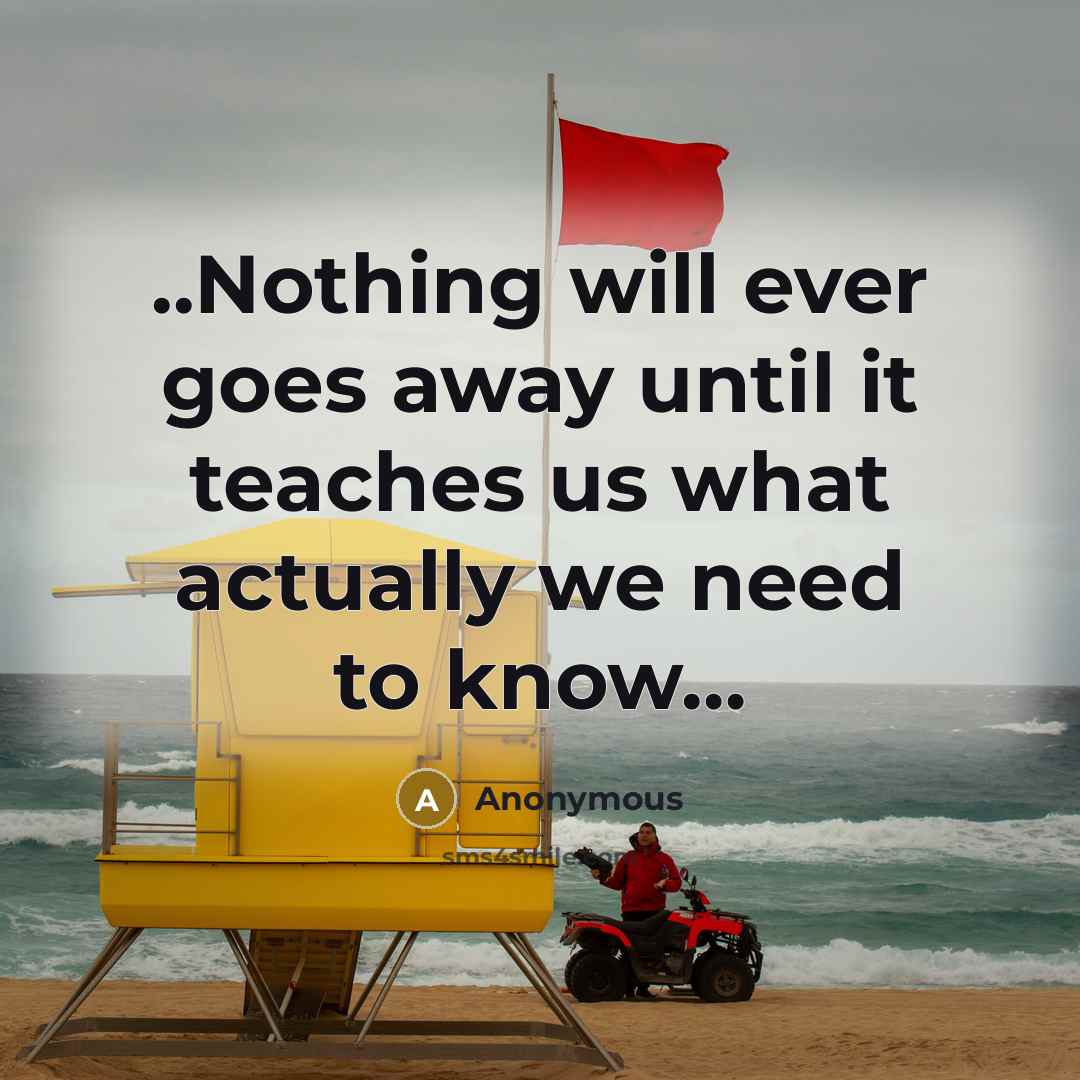 “..Nothing will ever goes away until it teaches us what actually we need to know…” quote by Anonymous