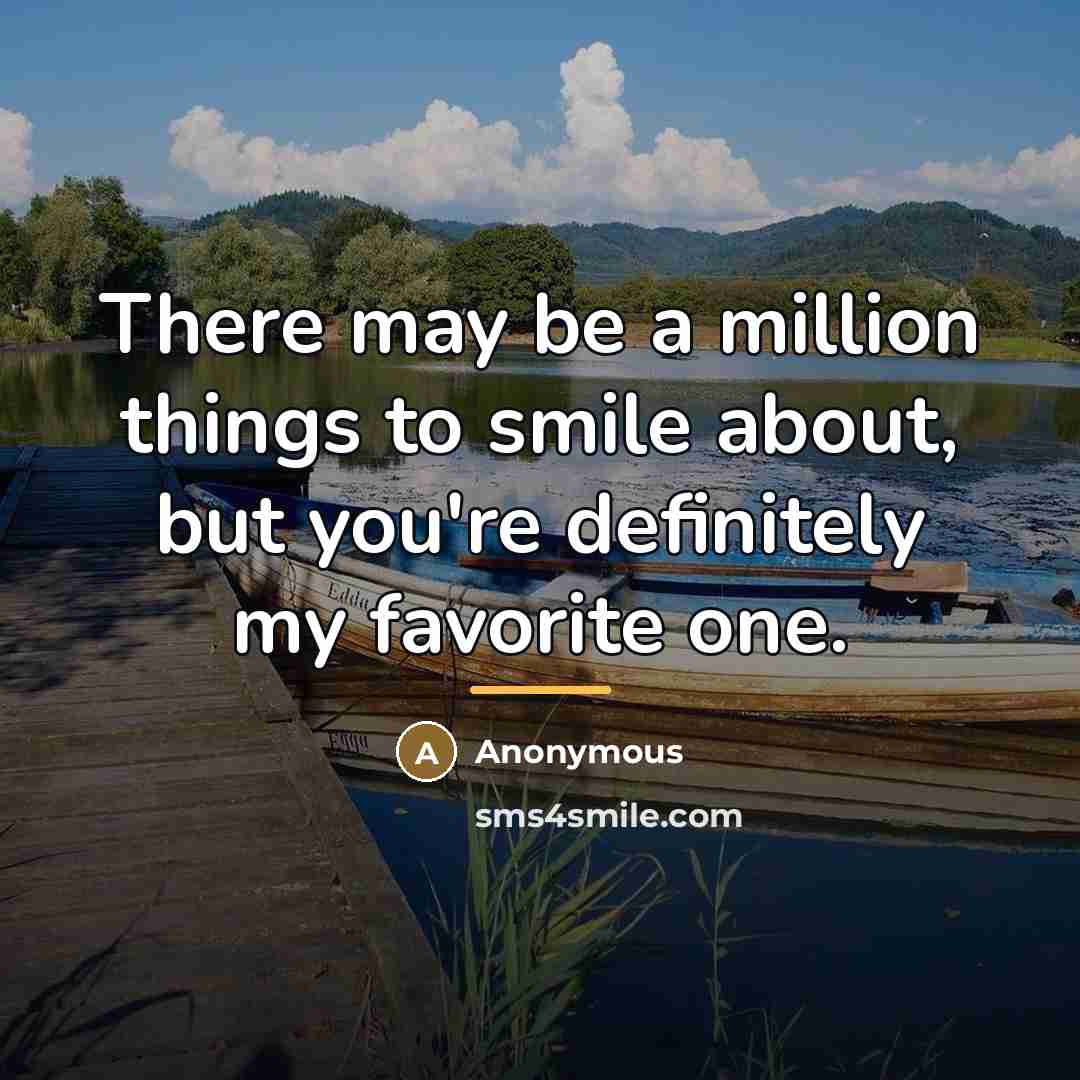 “There may be a million things to smile about, but…” quote by Anonymous