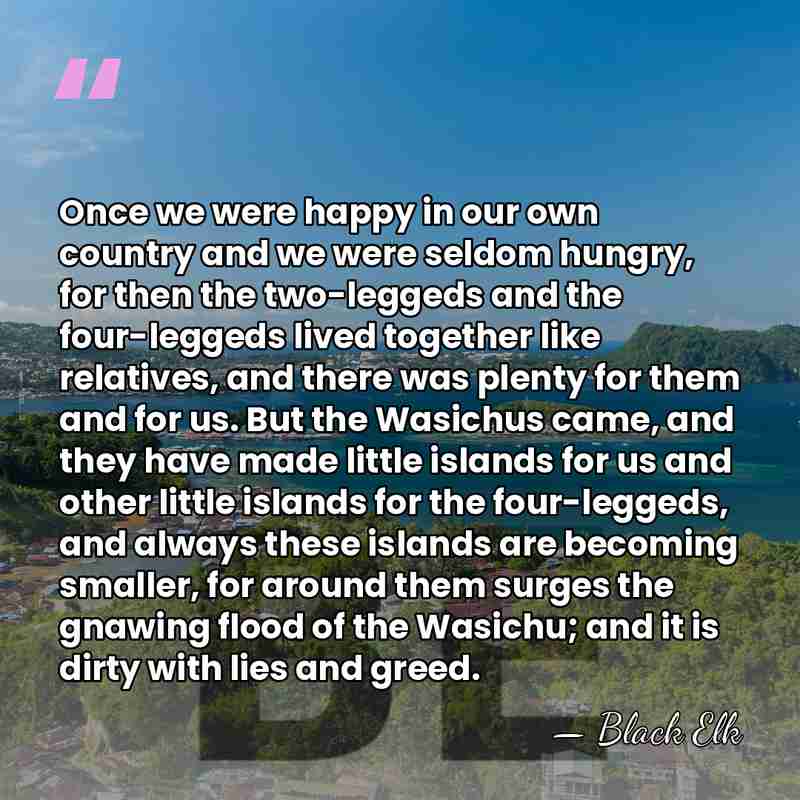 Once we were happy in our own country and we were seldom&hellip; - Black Elk