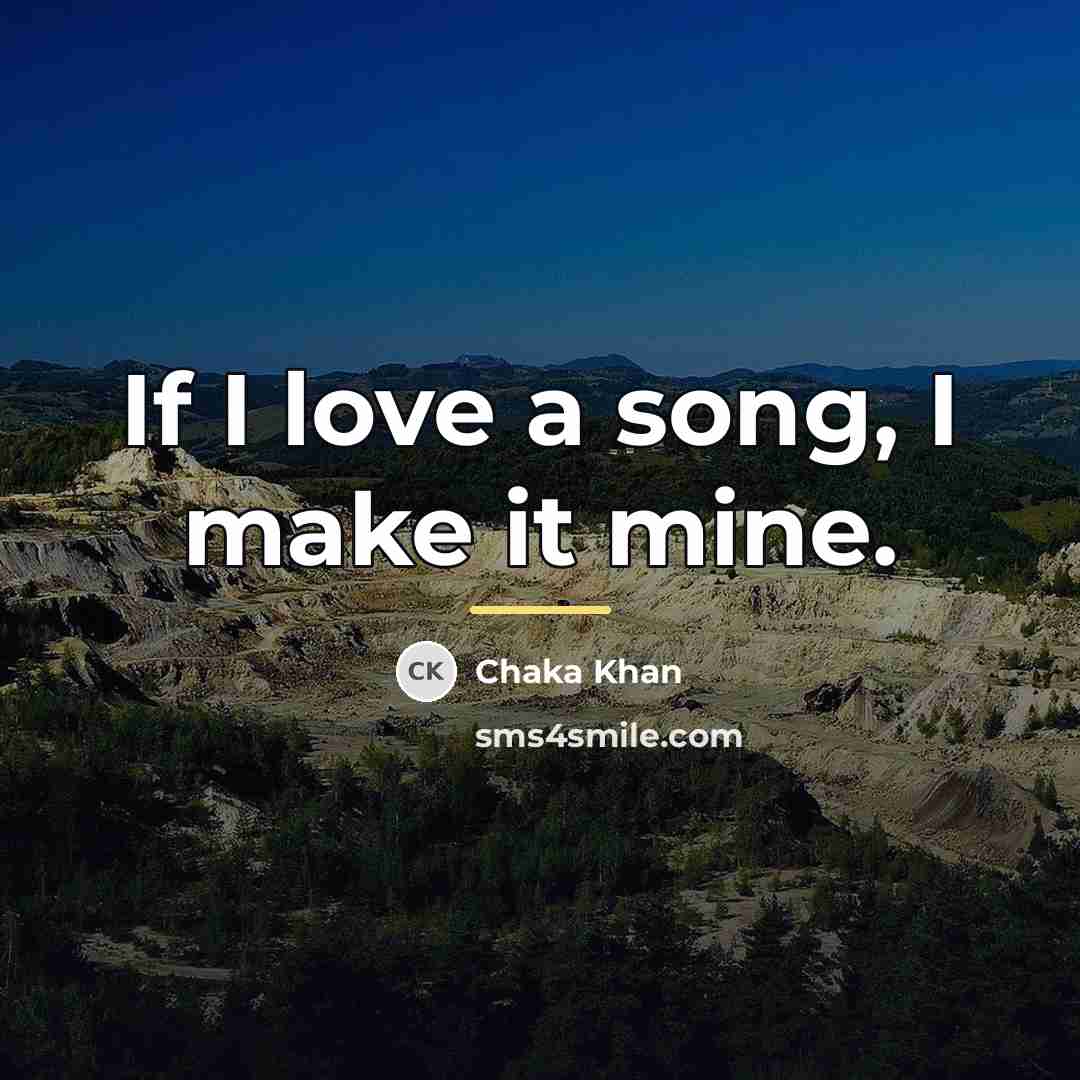 “If I love a song, I make it mine.…” quote by Chaka Khan