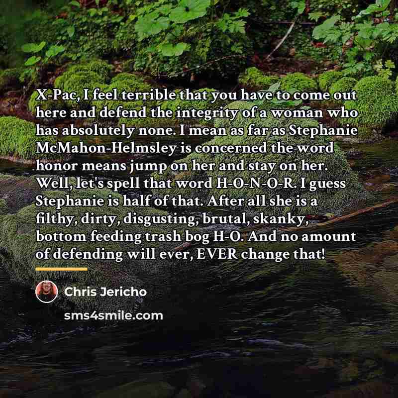 “X-Pac, I feel terrible that you have to come out…” quote by Chris Jericho