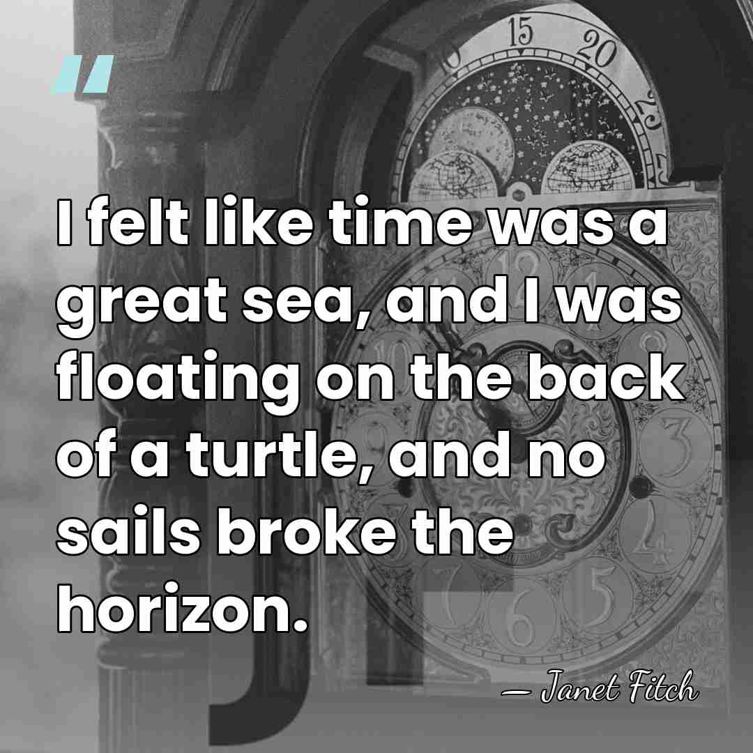 I felt like time was a great sea, and I was floating&hellip; - Janet Fitch
