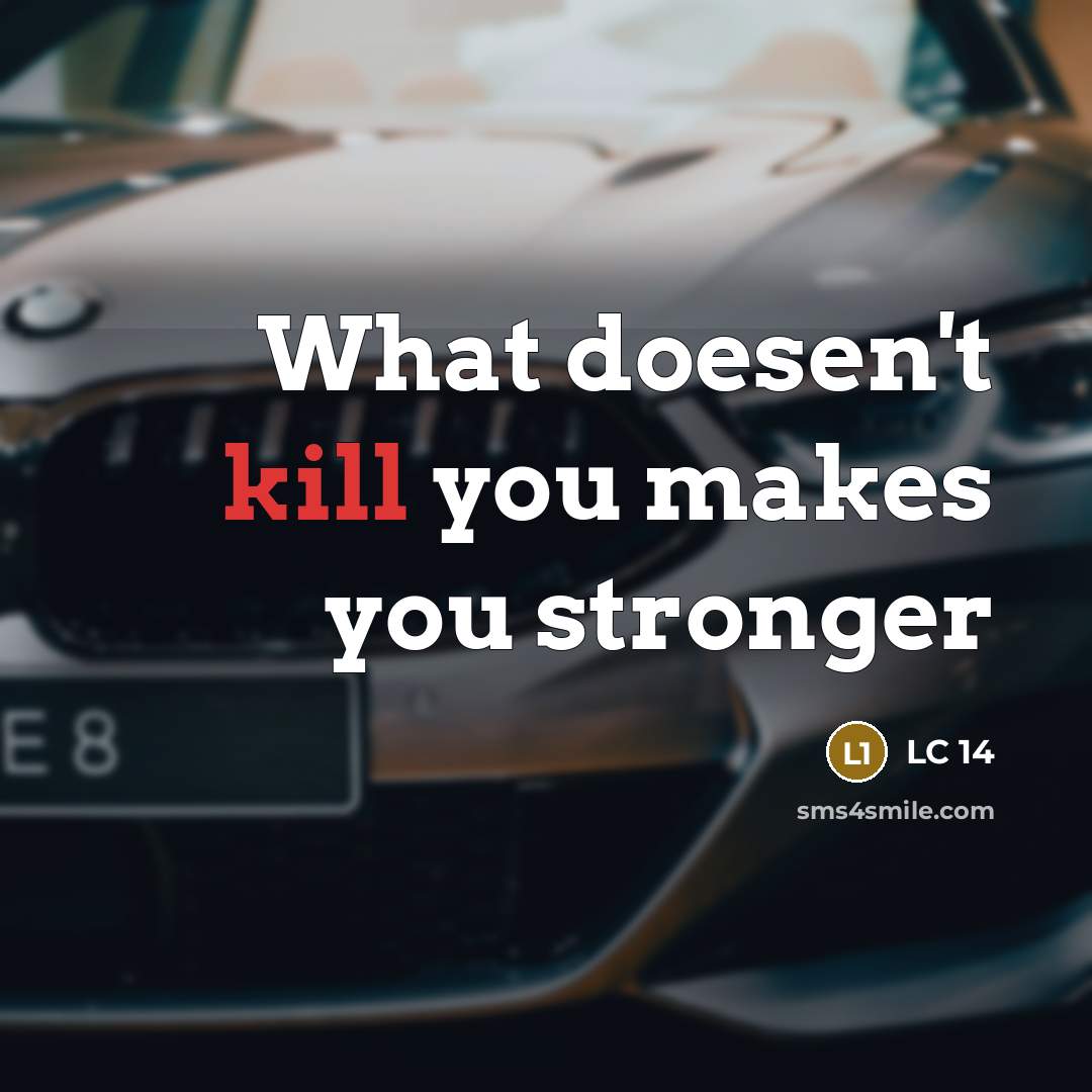 “What doesen't kill you makes you stronger…” quote by LC 14