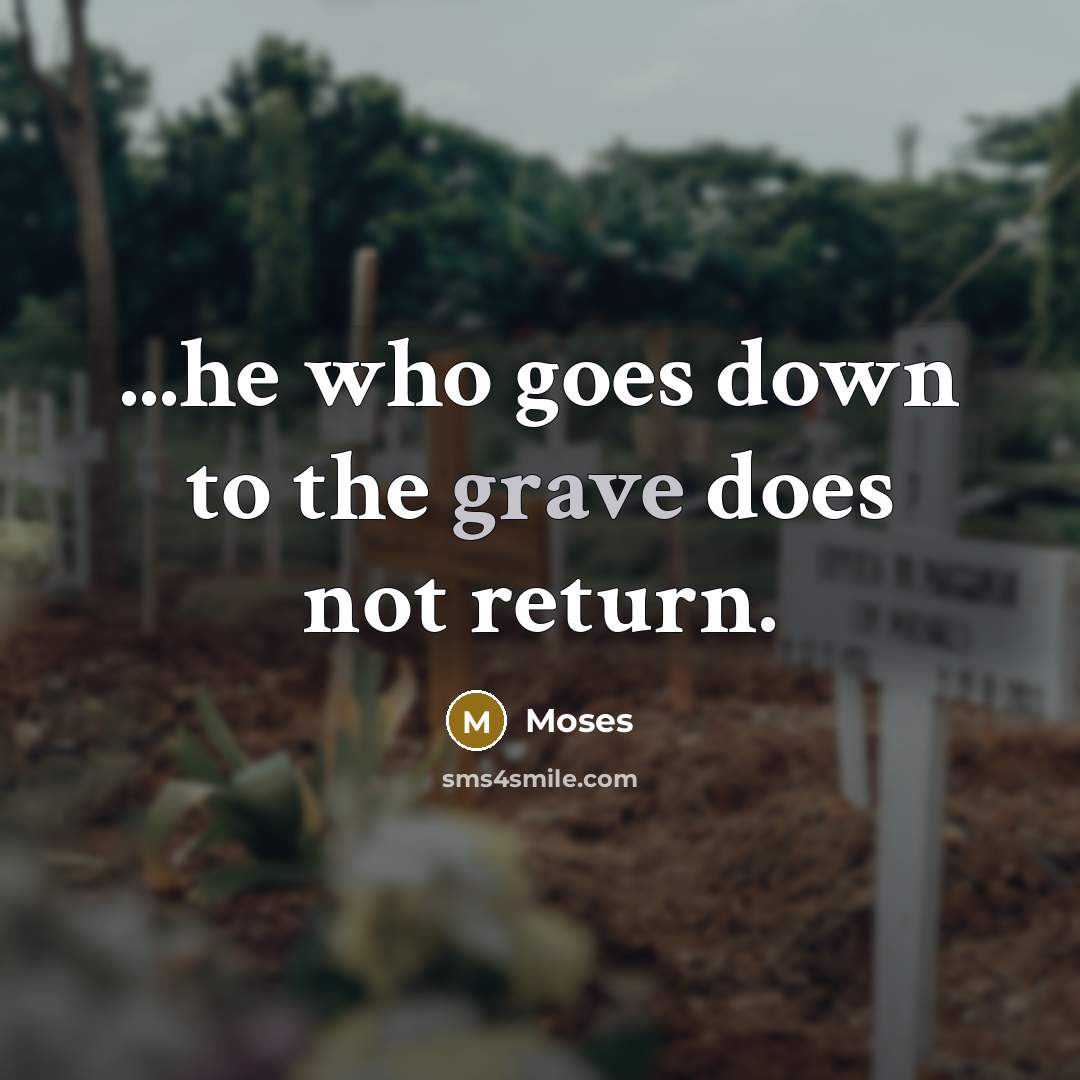 “...he who goes down to the grave does not return.…” quote by Moses