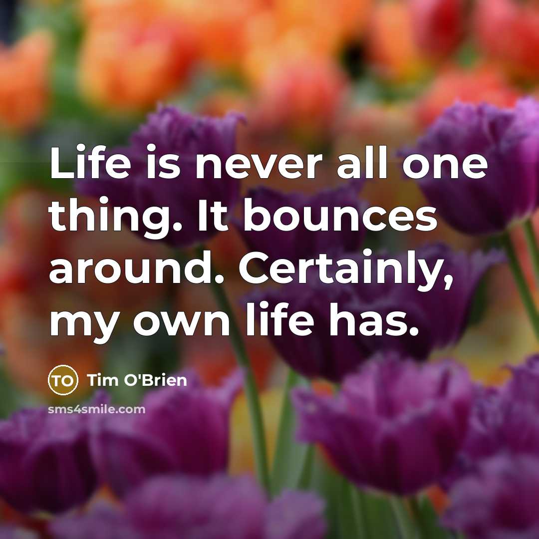 “Life is never all one thing. It bounces around. Certainly,…” quote by Tim O'Brien