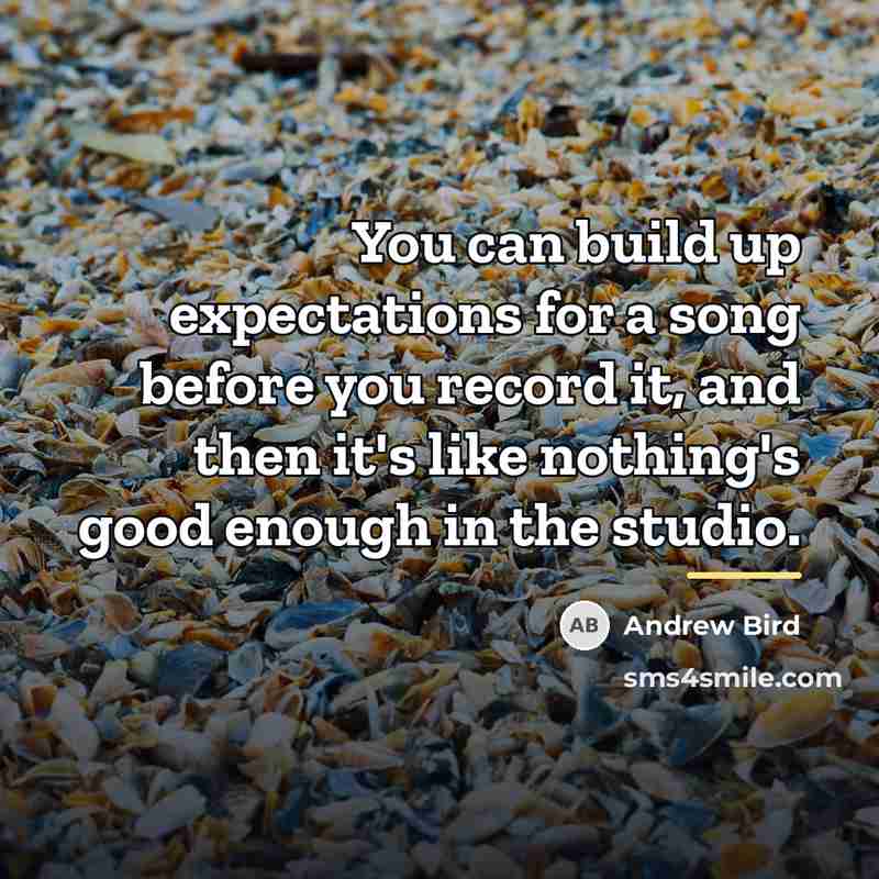 “You can build up expectations for a song before you…” quote by Andrew Bird