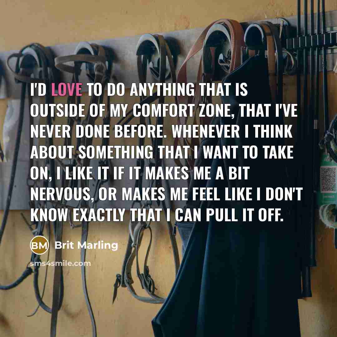 “I'd love to do anything that is outside of my…” quote by Brit Marling