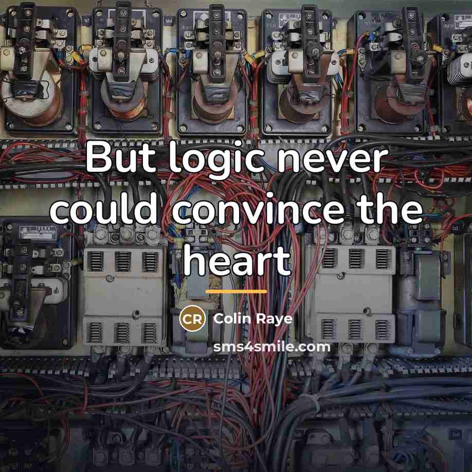 “But logic never could convince the heart…” quote by Colin Raye