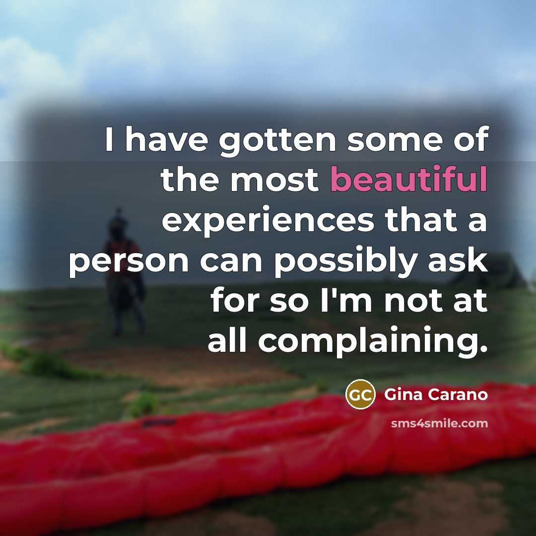 “I have gotten some of the most beautiful experiences that…” quote by Gina Carano