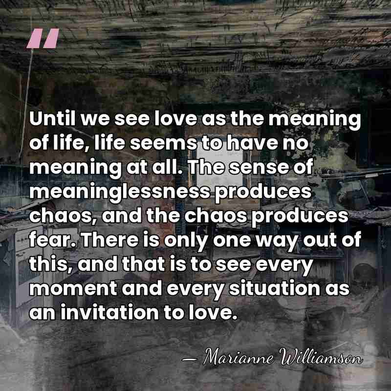 Until we see love as the meaning of life, life seems to&hellip; - Marianne Williamson