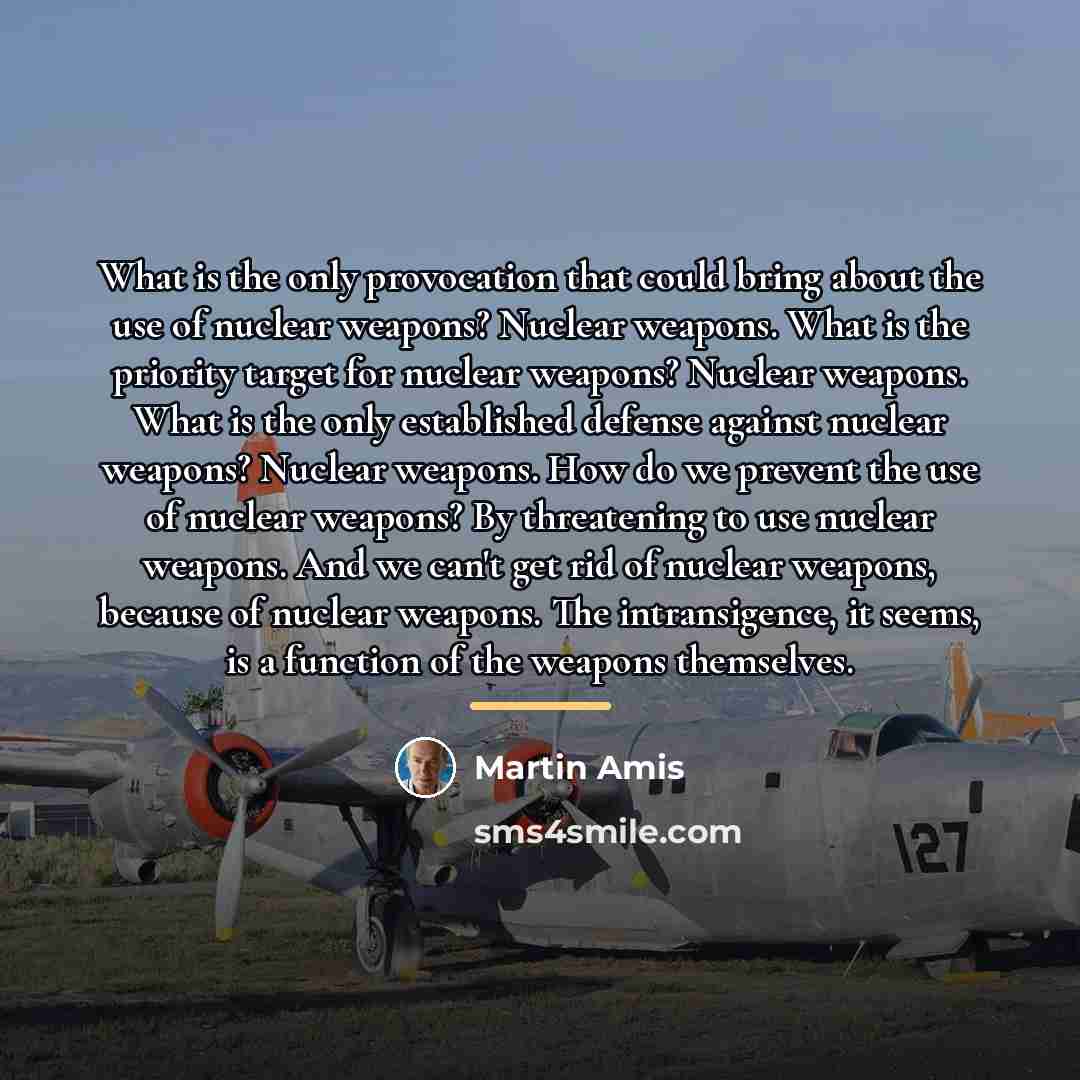 “What is the only provocation that could bring about the…” quote by Martin Amis