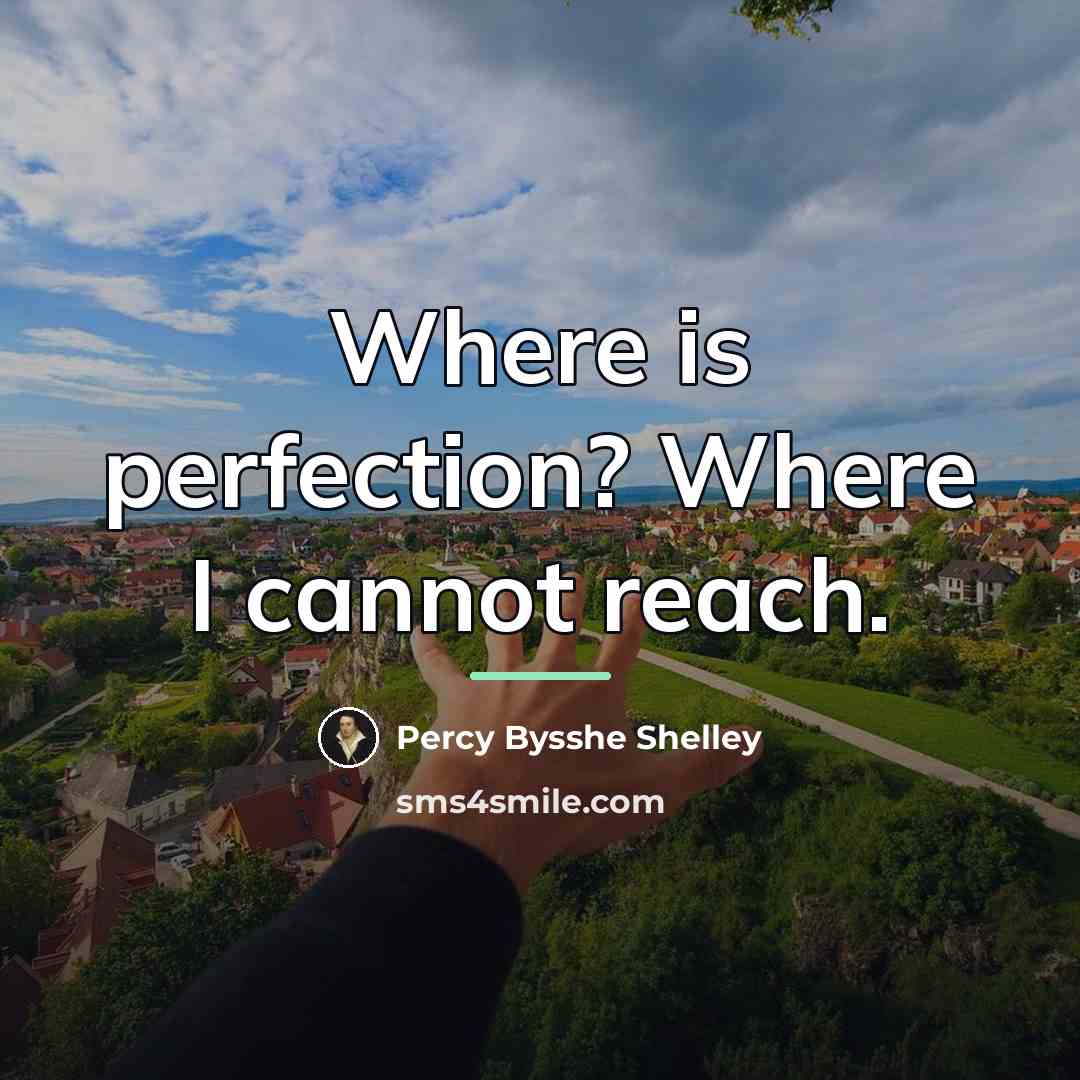 “Where is perfection? Where I cannot reach.…” quote by Percy Bysshe Shelley