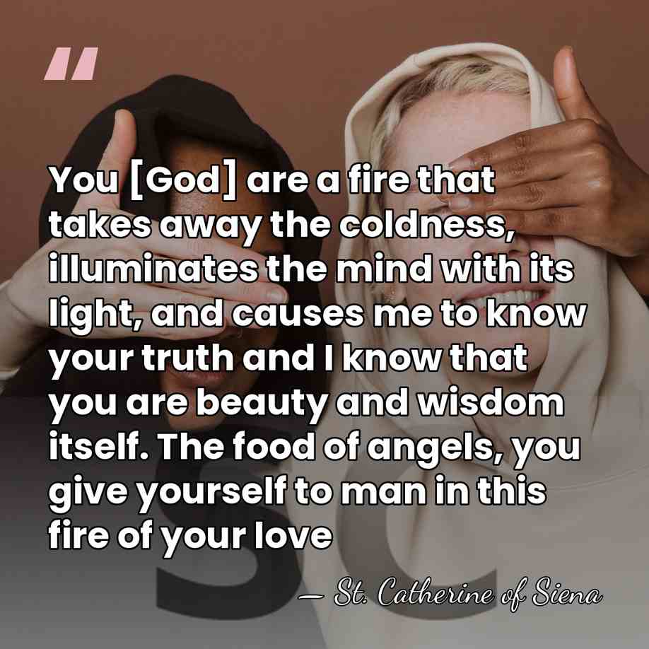 You [God] are a fire that takes away the coldness, illuminates the&hellip; - St. Catherine of Siena
